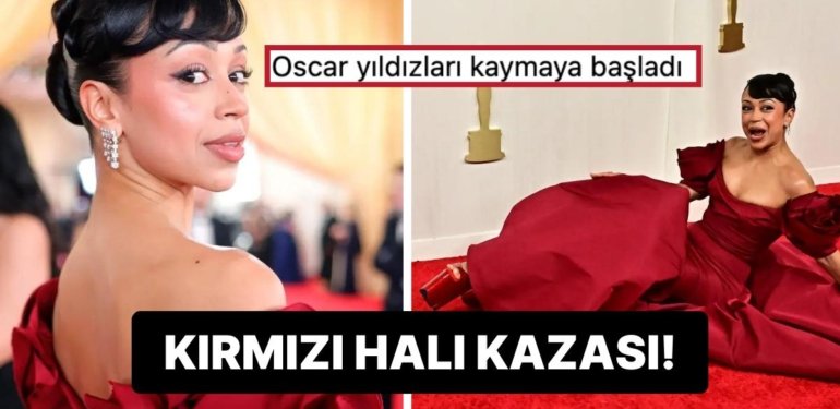 2024 Oscar Ödülleri Geleneksel Kırmızı Halı Düşüşüyle Başladı! Liza Koshy Uzun Topuklularının Gazabına Uğradı