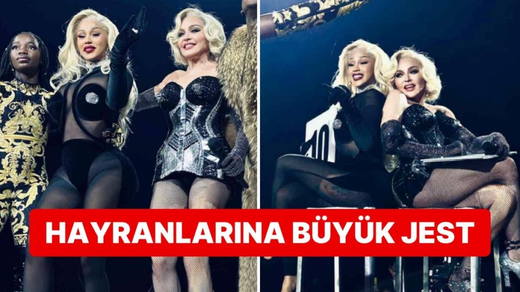 Popun Kraliçesinden Beklenmedik Sürpriz! Madonna’nın Konser Ortasında Cardi B ile Sergilediği Şov Gündem Oldu