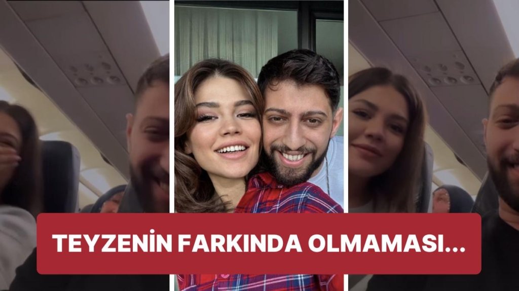Eda Sakız ve Burak Bulut’un Uçakta Çekecekleri Romantik Videoyu Teyzenin Sabote Etmesi Kahkaha Attırdı
