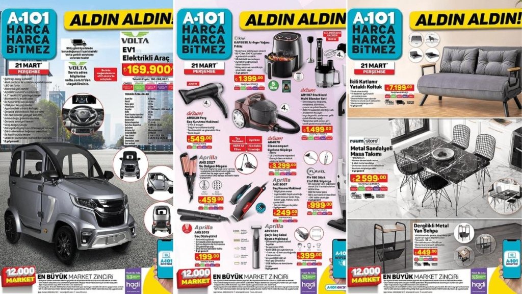A101’e Elektrikli Araç Geliyor! 21 Mart 2024 A101 Aldın Aldın Kataloğu