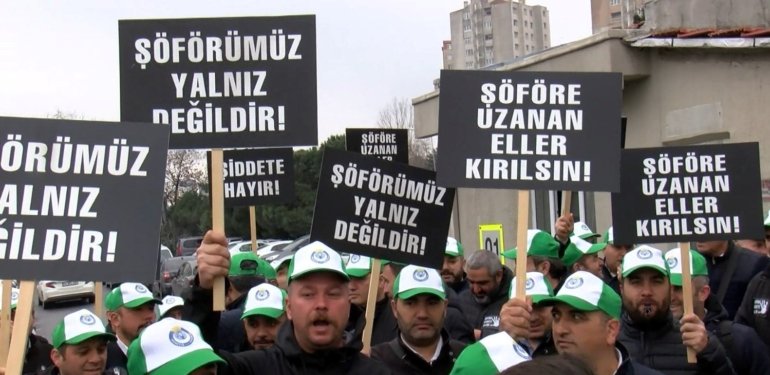 İETT şoförüne bıçaklı saldırıya protesto