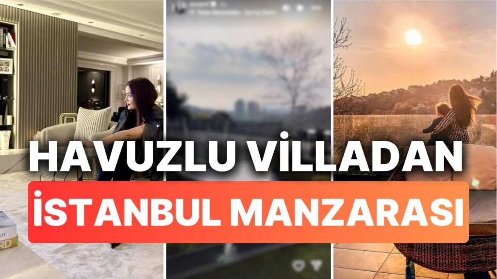 Lüks Villasının Detaylarını Gördüğümüz Fahriye Evcen Bu Kez Havuzlu Manzarasını Paylaştı