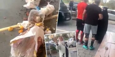 “Ramazanda edepsizlik yapmayın” diyerek salonun önüne çöp döktüler