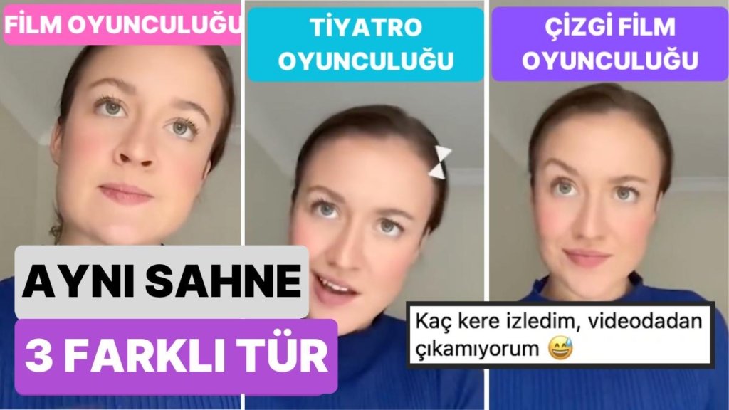 Aynı Sahneyi Hem Tiyatro, Hem Sinema Hem de Çizgi Film Oyunculuğuyla Oynayan Kadının Yeteneğine Bayılacaksınız
