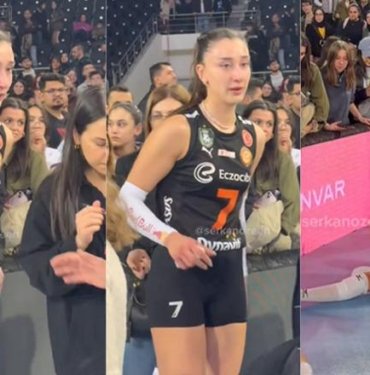 Türk voleybolunun parlayan yıldızı Hande Baladın, galibiyet sonrası gözyaşlarını tutamadı