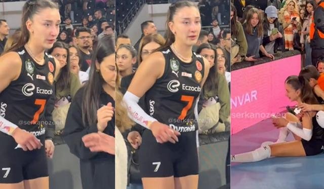 Türk voleybolunun parlayan yıldızı Hande Baladın, galibiyet sonrası gözyaşlarını tutamadı