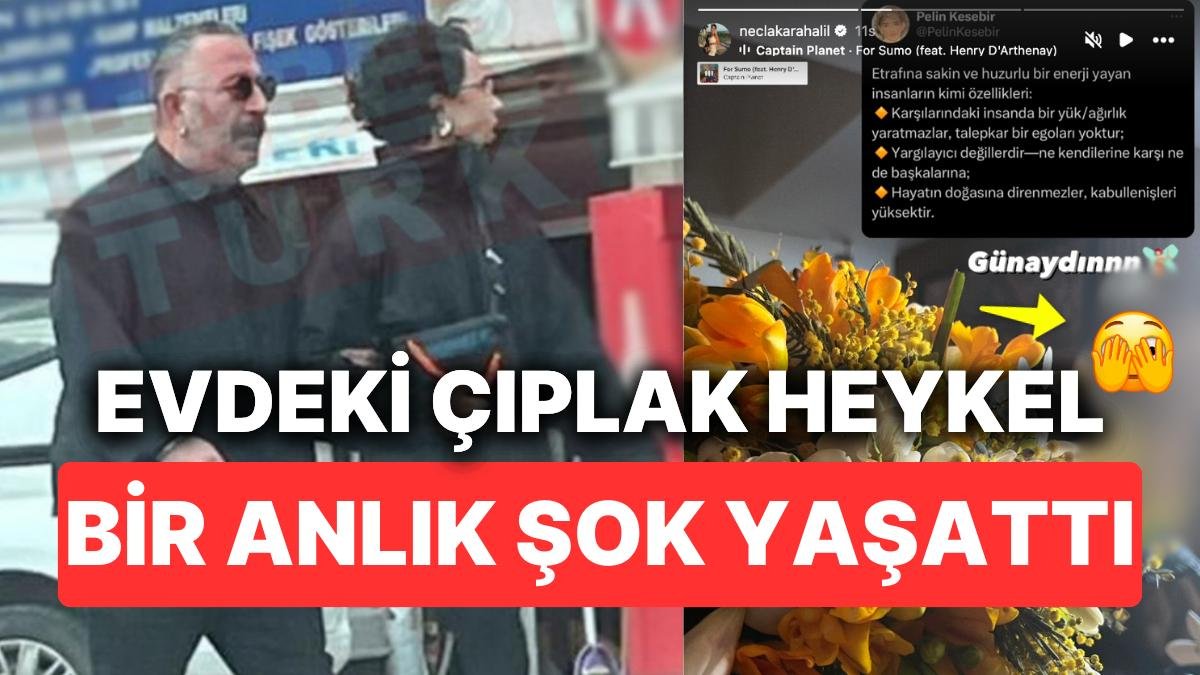 Cem Yılmaz’ın Evinden Paylaşım Yapan Necla Karahalil’in Arkasındaki Çıplak Heykel Bir Anlık Şok Yaşattı