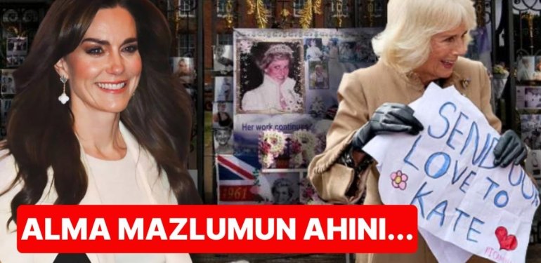 İş Başa Düştü! Kraliçe Camilla’ya Kate Middleton İçin İyi Dileklerde Bulunan Pankartları İletme Görevi Kaldı
