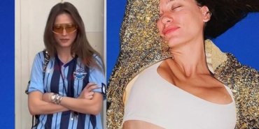 Serenay Sarıkaya, oy kullanmaya Adana Demirspor formasıyla geldi!