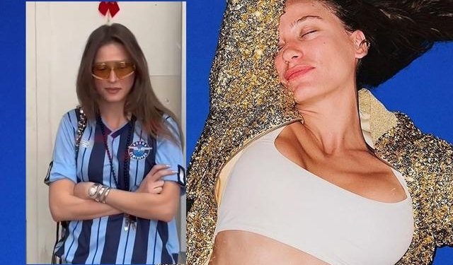 Serenay Sarıkaya, oy kullanmaya Adana Demirspor formasıyla geldi!