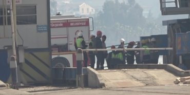 Yük gemisinde yangın paniği