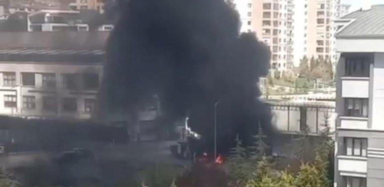 Ankara’da inşaat halindeki binada yangın
