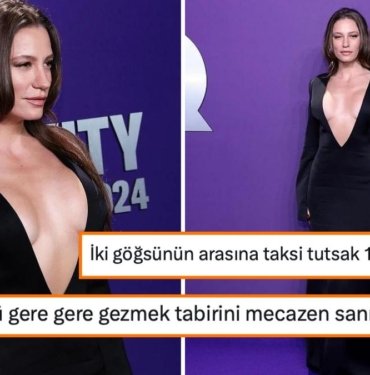 Serenay Sarıkaya’nın GQ Global Creativity Awards Gecesinde Giydiği Elbisenin Dekoltesi Dillere Fena Düştü!