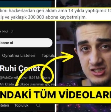 Ruhi Çenet, Çalınan 8,5 Milyon Abonelik YouTube Kanalını Geri Aldığını Duyurdu!