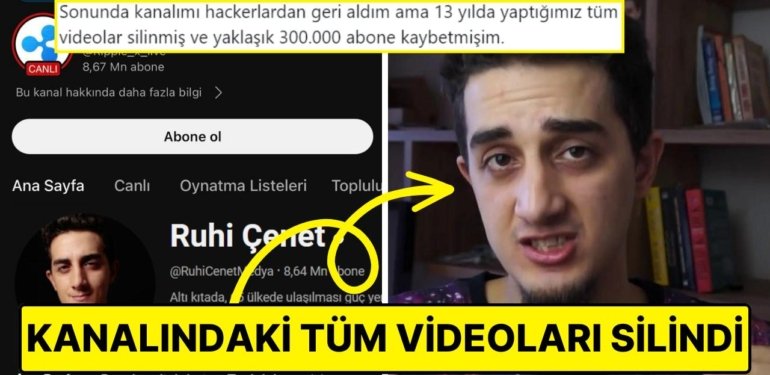 Ruhi Çenet, Çalınan 8,5 Milyon Abonelik YouTube Kanalını Geri Aldığını Duyurdu!