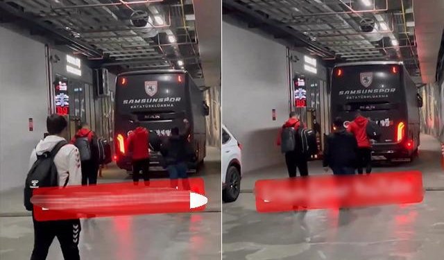 Samsunspor takım otobüsünde ilginç anlar! Futbolcular binmeden hareket edince…