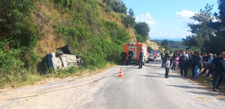 Otomobil şarampole devrildi: 1 ölü, 1 yaralı