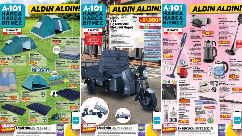 A101’e Çekme Karavan Geliyor! 2 Mayıs 2024 A101 Aldın Aldın Kataloğu
