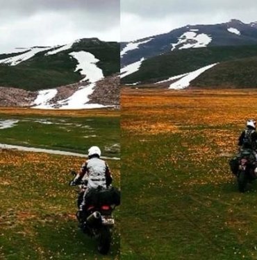 Tepki çeken görüntü: Endemik çiçekleri motosikletle ezdiler