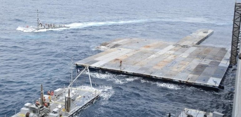 ABD’nin Gazze kıyısına inşa ettiği iskelenin yarısından fazlası tamamlandı
