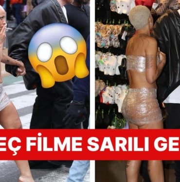 Streç Filme Sarılı Şekilde Sokalarda Gezen Doja Cat Akıllara Hemen Kanye West’in Eşi Bianca Censori’yi Getirdi