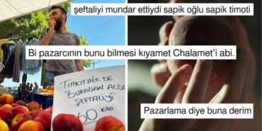 Timothée Chalamet’in Mastürbasyon Yaptığı Şeftali Diye Tezgah Açan Pazarcıya Gelen Birbirinden Komik Tepkiler