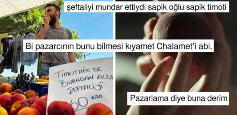 Timothée Chalamet’in Mastürbasyon Yaptığı Şeftali Diye Tezgah Açan Pazarcıya Gelen Birbirinden Komik Tepkiler