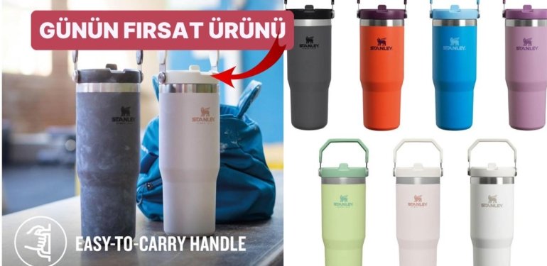 Günün Fırsatı: Çok Satanlar Listesinin Yıldızı Stanley The IceFlow Flip Straw Pipetli Termos İndirimde!