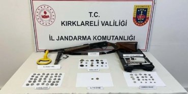 Kırklareli’nde tarihi objeler ele geçirildi