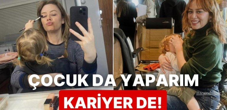 Çocuk da Yaparım Kariyer de Diyen Demet Evgar’ın Sette Kızı Mavi’yi Emzirdiği Pozlar Kalbimizi Sıcacık Yaptı