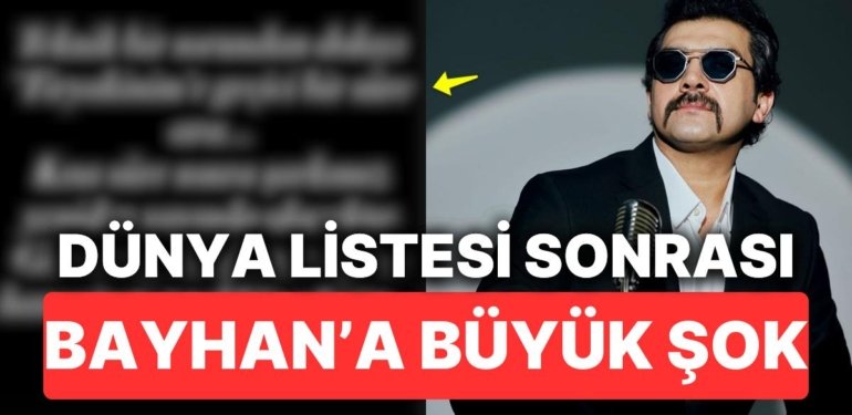 Tiryakinim Şarkısıyla Dünya Listesini Ezip Geçen Bayhan’a Şok Üstüne Şok: Şarkı Kaldırıldı!