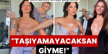 Elini Dekoltesinden Bir Türlü Çekemeyen Pınar Deniz’in Serenay Sarıkaya Tarzı Pozları Dillere Fena Düştü!