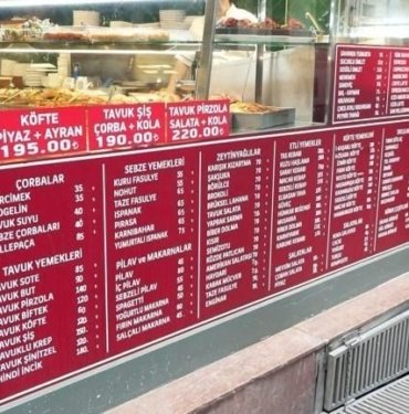 Menüye “TL” ibaresi koymayana ceza