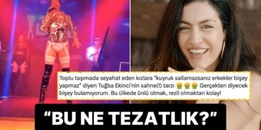“Eğitim Seviyesi Karışık Toplumlarda Metroda Mini Etek Giyilmez” Diyen Tuğba Ekinci Sahneye Jartiyerle Çıktı!