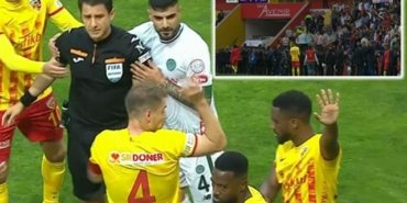 Kayserispor Başkanı Ali Çamlı sahaya girdi, Halil Umut Meler