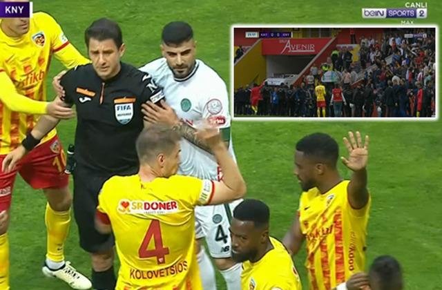 Kayserispor Başkanı Ali Çamlı sahaya girdi, Halil Umut Meler